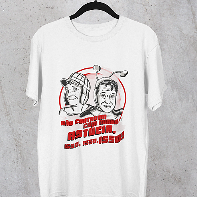 Camiseta Masculina Branca de Algodão Estampada Chapolin Colorado