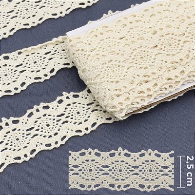 Renda de Algodão - Ref: RA042 - 001 - Cru