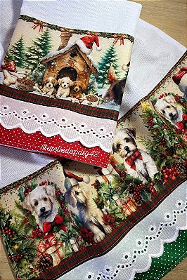 Dupla pano de prato/copa - Natal dos Pets