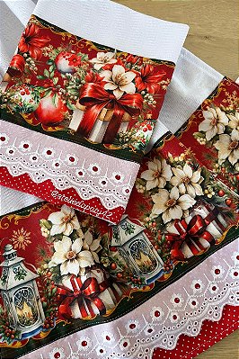 Dupla pano de prato/copa - Presentes Natalinos