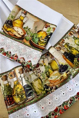 Dupla pano de prato/copa - Ervas e Óleos