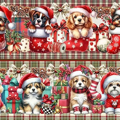 Barrado Natal dos Cachorrinhos (0,55cmx1,50mt)