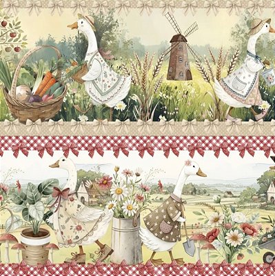 Tricoline Digital Barrado Gansos (0,55cmx1,50mt)