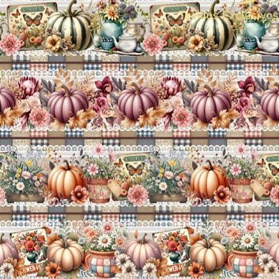 Tricoline Digital Barrado Tempo de Abóboras (0,55cmx1,50mt)