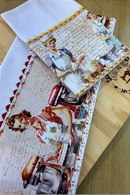 Dupla pano de prato/copa básico - Cozinha retrô