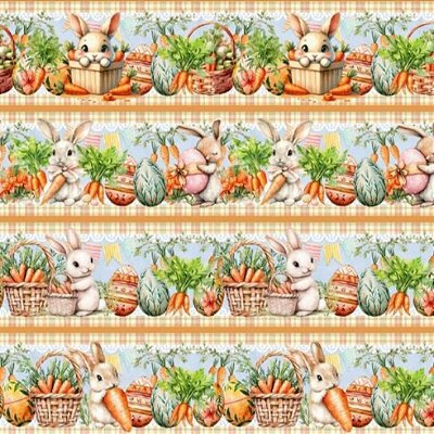 Tricoline Digital Barrado Cenourinhas (0,55cmx1,50mt)