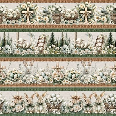 Tricoline Digital Barrado Páscoa Religiosa (0,55cmx1,50mt)