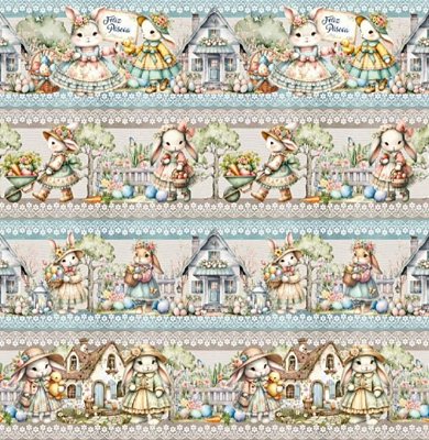 Tricoline Digital Barrado Spring Bunny (0,55cmx1,50mt)