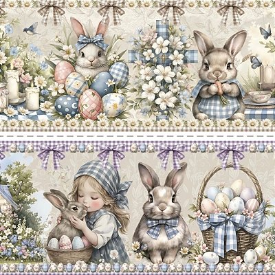 Tricoline Digital Barrado Páscoa Singela (0,55cmx1,50mt)