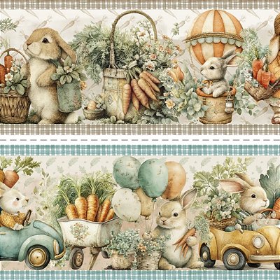 Tricoline Digital Barrado Vila dos Coelhos (0,55cmx1,50mt)