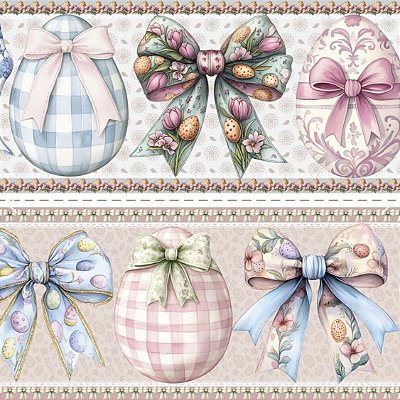 Tricoline Digital Barrado Páscoa Deluxe (0,55cmx1,50mt)