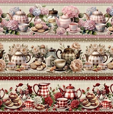 Tricoline Digital Barrado Chá de Primavera (0,55cmx1,50mt)