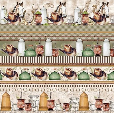 Tecido Tricoline Barrado Digital Tradições (0,55cmx1,50mt)