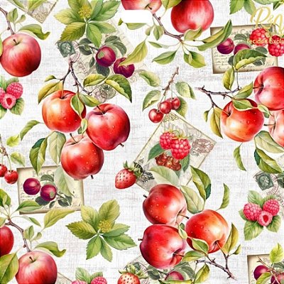 Tecido Tricoline Digital Corrido Maçãs (0,55cmx1,50mt)