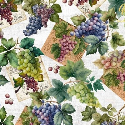 Tecido Tricoline Digital Corrido Uvas (0,55cmx1,50mt)
