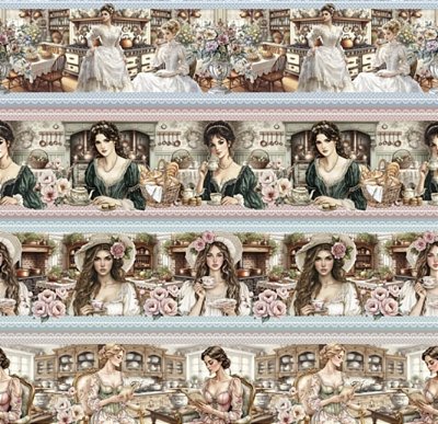 Tecido Tricoline Barrado Digital Damas (0,55cmx1,50mt)