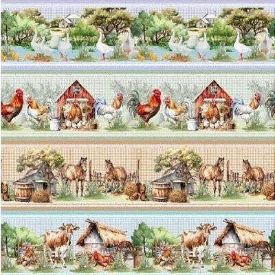 Tecido Tricoline Barrado Digital Casa na Fazenda (0,55cmx1,50mt)