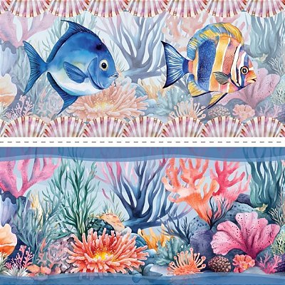 Tecido Tricoline Barrado Digital Oceano (0,55cmx1,50mt)