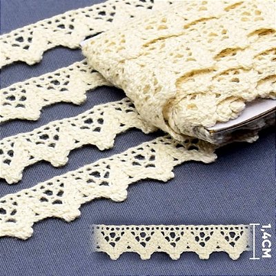 Renda de algodão Ref. RA002Cor084 - Cru