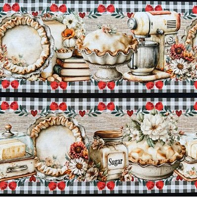 Tecido Tricoline Barrado Digital Kitutes (0,55cmx1,50mt)