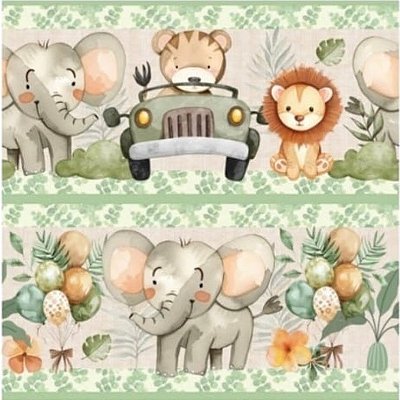 Tecido Tricoline Barrado Digital África (0,55cmx1,50mt)