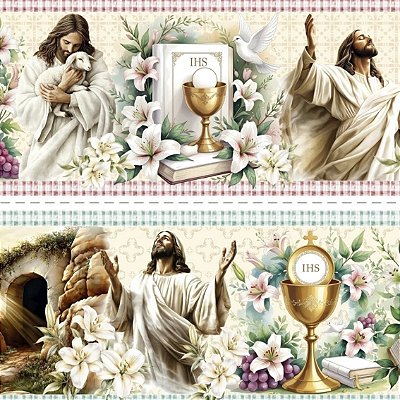 Tecido Tricoline Barrado Digital Ressureição (0,55cmx1,50mt)