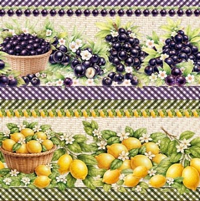 Tecido Tricoline Barrado Digital Frutas Brasileiras (0,55cmx1,50mt)