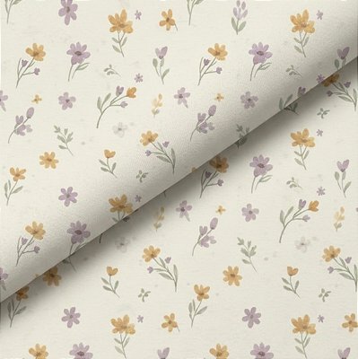 Tecido Tricoline Digital Corrido Florzinha Romântica 100% algodão (50cmx1,50mt)