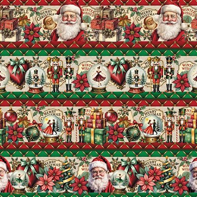 Tecido Tricoline Barrado Natal Vintage 100% algodão (55cmx1,50mt)