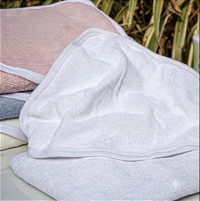 Toalha de Banho infantil com Capuz e aveludada (70cmx90cm) branca