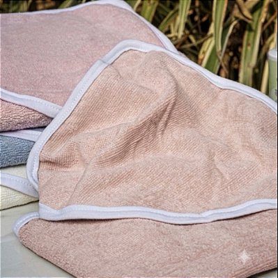 Toalha de banho infantil com capuz aveludada (70cmx90cm) rosa