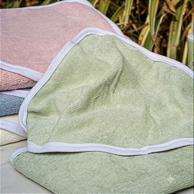 Toalha de banho infantil com capuz aveludada (70cmx90cm) verde