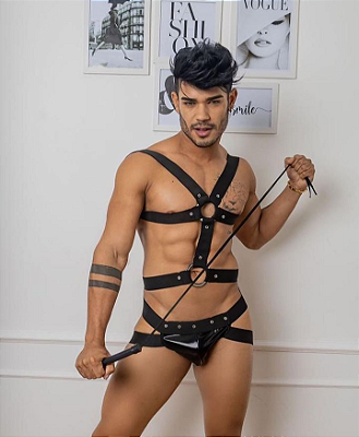 Jock Strap Cueca Masculina com Harness e Chicote