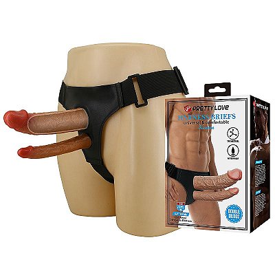 Capa Peniana com Cinta e Pênis Duplo 17.5 X 4.2 cm