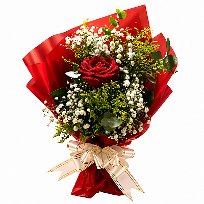 Ramalhete 1 Rosa Love Red