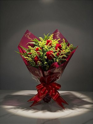Buquê de 6 Rosas Vermelhas Love Red