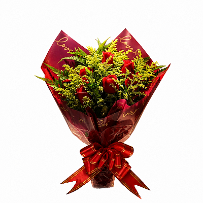 Buquê de 6 Rosas Vermelhas Love Red