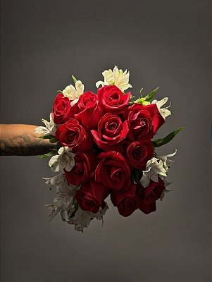 Buquê de 12 Rosas Vermelhas Love Red