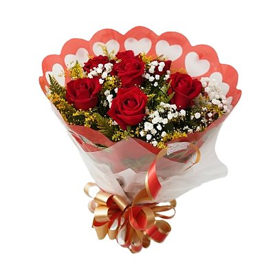Buquê de 6 Rosas Love Red