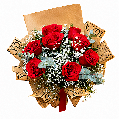 Buquê de 8 Rosas Love Red