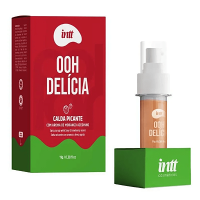 Ooh Delícia Calda Beijável Picante Sabor Morango Azedinho - 11g INTT