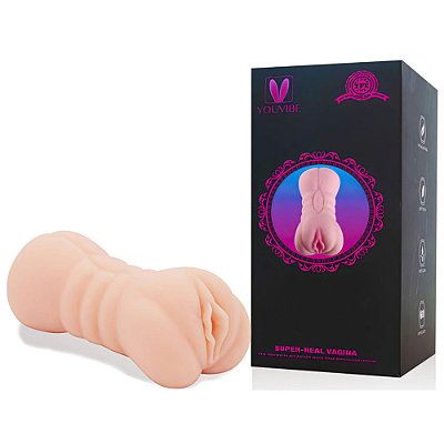 Masturbador Duplo Vagina e Ânus c/Túnel de penetração texturizado - YOUVIBE