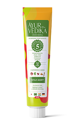 Creme Dental Ayurvedico Sem Fluor - Wild Mint 100g - Ayurvedika