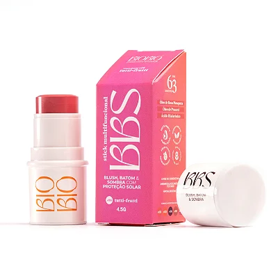 BBS 4X1 Biobio Blush, Batom E Sombra FPS 63 Tutti Frutti 4.5g - Biobio