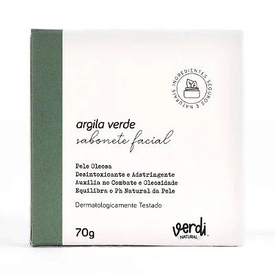 Sabonete facial Desintoxicante e Adstringente de Argila Verde - Mami Care 70g - Verdi