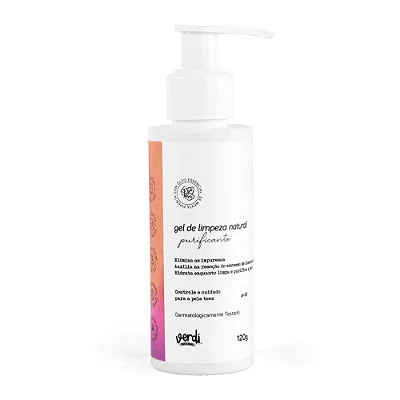 Gel de Limpeza Facial Natural Purificante para pele com acne e oleosa - Linha Teen 120ml - Verdi
