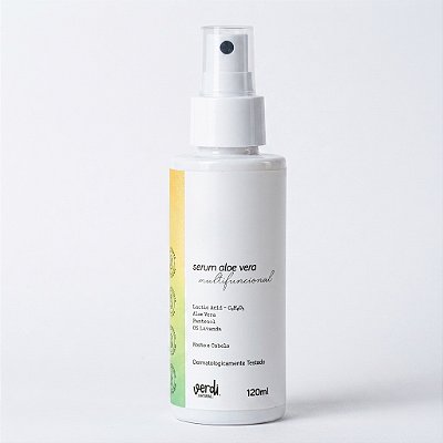 Serum Aloe Vera Multifuncional com Acido Latico - Rosto e Cabelo 120ml - Verdi