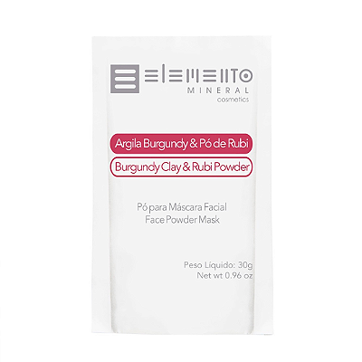 Argila Burgundy com Pó de Rubi 30g - Elemento Mineral