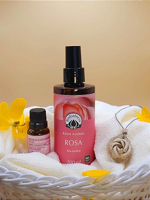 Kit com colar difusor Rosa Flor