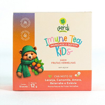 Cha infantil Natural Imune Tea Kids com frutas vermelhas 10 sachês - Verdi